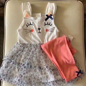 Nannette Kids kitty dress with pants